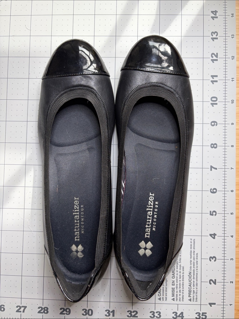 Like New- Naturalizer Black Patent Cap-Toe Ballet Flats 7.5 only worn once